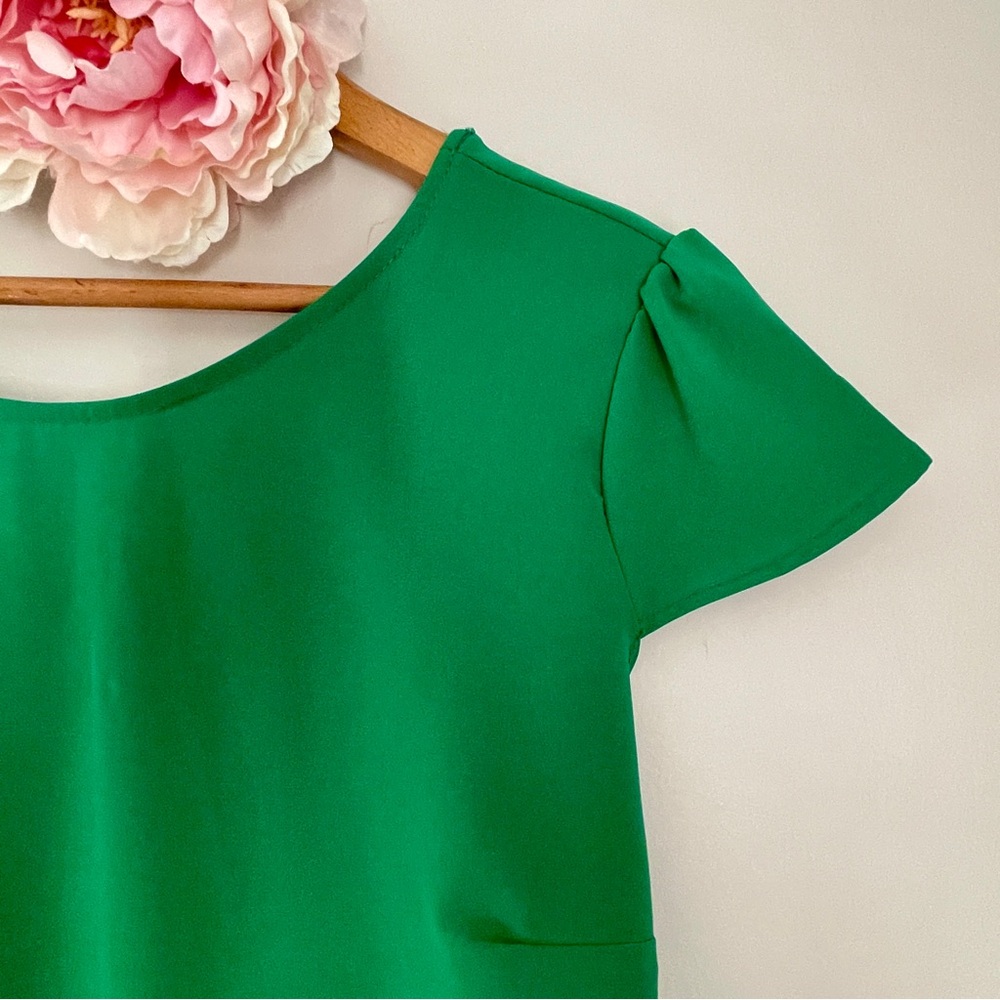 Ces Femme Kelly Green Dress Medium Style DY5408 Cut 0735 - Picture 7 of 9